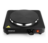 Aigostar Hornillo Eléctrico 1500W Placa de Hierro Fundido 18cm, 5 Niveles | Cocina Eléctrica Portátil, Fácil de Usar, Calentamiento Rápido, Luz indicadora, Ideal para cocinas pequeñas y camping-Gempro