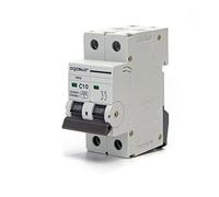 Aigostar Interruptor Automático 2P 10 A Curva C | Disyuntor Magnetotérmico 230 V AC, 4,5 kA, 74,5 × 35,5 × 81 mm, Color Blanco, Uso Doméstico e Industrial