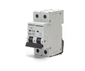 Aigostar Interruptor Automático 2P 10 A Curva C | Disyuntor Magnetotérmico 230 V AC, 4,5 kA, 74,5 × 35,5 × 81 mm, Color Blanco, Uso Doméstico e Industrial