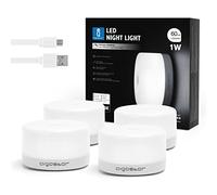 Aigostar Jane - Iluminación nocturna LED, lámparas inalámbricas imantadas con recarga mediante USB, iluminación regulable mediante control táctil, luz blanca 6500K. Sin instalación, ni pilas. 4 Uds