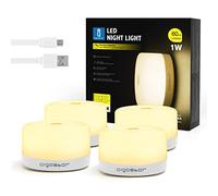 Aigostar Joe - Iluminación nocturna LED, lámparas inalámbricas imantadas con recarga mediante USB, iluminación regulable mediante control táctil, Luz calida 3000K. Sin instalación, ni pilas. 4 Uds