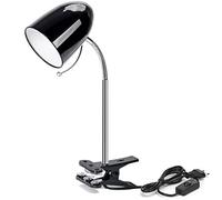 Aigostar Lampara de Escritorio con Pinza, Flexo Retro para Lectura - Luz Ajustable con Clip, Cable 153 cm con Enchufe, sin Bombilla, Negro