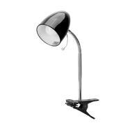 Aigostar Lámpara de Escritorio con Pinza Retro de metal, sin Bombilla, Luz Lectura con Clip para Cama Compatible con LED Bombillas Modelo E27 Máx-240V, Lampara Lectura Para Leer, Trabajar, Negro