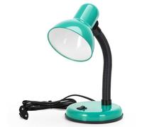 Aigostar Lámpara de Escritorio Retro, Flexo LED Escritorio sin Bombilla, Lámpara de mesa Compatible con Led Bombillas Modelo E27, Máx 240V, Lampara Lectura para Leer, Trabajar, Estudiar,Azul Cian