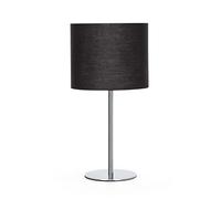 Aigostar - Lámpara de Mesa Clásica, Porlámparas de Casquillo Fino E14, Lámpara Decorativa Clásica con Base de Acero Brillante y Tulipa Negra, Perfecta para Mesa de Noche o Decorar Cualquier Estancia