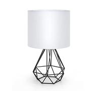 Aigostar - Lámpara de Mesa Estilo Retro Industrial, Portalámparas de Casquillo Fino E14, Lámpara Decorativa con Base Metálica y Tulipa Blanca, Perfecta para Decorar Cualquier Estancia