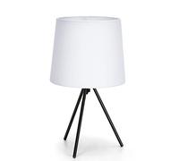 Aigostar - Lámpara de Mesa Minimalista, Portalámparas de Casquillo Fino E14, Lámpara Decorativa con Base de 3 Patas Metálica y Tulipa Blanca, Perfecta para Mesa de Noche o Decorar Cualquier Estancia
