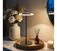 Aigostar Lámpara de Mesa Táctil, Lámpara de Mesita de Noche Inalámbrica con RGB + Luz Cálida 3000K, Brillo Regulable, Lámpara de Ambiente Recargable USB para Dormitorio, Restaurante (Cuadrada)
