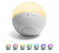 Aigostar Lámpara de Mesita de Noche con 22 Ruidos Blancos, 7 Colores Luz Nocturna con Temporizador, Lámpara de Mesa para Dormitorio, Salón, Regalo