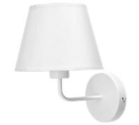 Aigostar Lámpara de Pared Industrial Retro E27, Aplique de Pared con pantalla tela blanca Interior Vintage para Dormitorio Escalera Pasillo Salón , Blanco (Sin Bombilla)