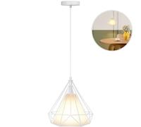 Aigostar Lámpara de techo vintage. Casquillo E27. Lámpara diseño retro de acero blanco y tulipa blanca. Estilo industrial para decorar el salón, pasillo, dormitorio, despacho, comedor, cafeterías etc