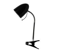 Aigostar Lampara Escritorio con Pinza Retro E27, Flexo Escritorio sin Bombilla, Luz Lectura con Clip con Cable de 153 cm, Cuello Flexible, Negro (Máx. 240V)