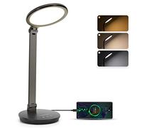 Aigostar Lámpara Escritorio LED, Flexo LED Escritorio Regulable con Puerto USB, 9 modos, Recargable, Control Táctil, Protección Ocular 2700k a 6500K, 8W, Negro, Para Infantil,Lectura,Oficina,Estudio