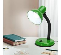 Aigostar Lampara Escritorio Retro con E27 Bombilla, 6500K Luz Blanca, Flexo LED Escritorio Vintage Estudio con Cable de 150cm, Lampara de mesa de Cuello de Luz Flexible, Verde Claro