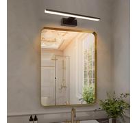 Aigostar Lampara LED de Espejo 40cm 8W 560LM Lámpara de Baño Amarillo Cálido 4000K Lámpara LED de Pared IP44 230V Luz de Espejo de Baño de Negro 2pcs