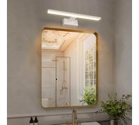 Aigostar Lámpara LED de Espejo 40cm 8W 560LM Lámpara de Baño, Amarillo Cálido 4000K Lámpara LED de Pared IP44 230V Luz de Espejo de Baño de Blanco Apliques Espejo de Baño