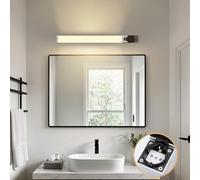Aigostar Lámpara LED de Espejo con toma de corriente 46.5cm 10W 960LM Apliques Espejo de Baño 4000K Luz natural Lámpara LED de Pared IP44 230V Luz de Espejo de Baño de Blanco