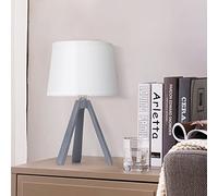 Aigostar Lámparas de Mesita de Noche, Base de Resina, Pantalla de Tela, Casquillo E14, Lámpara de Mesa Diseño Clasico Vintage para Dormitorio, Salon, Estudio, L18 x H31cm