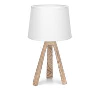 Aigostar - Lámparas de Mesita de Noche, Lámpara de Mesa E14, Pantalla de Tela, Lámpara Escritorio Diseño Clasico Vintage para Dormitorio, Estudio, L18 x H31cm