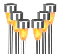 Aigostar-Luces de llamas Solar Exterior Jardin 6 Piezas,iluminación Realista Fuego Encendido,IP44 Impermeable,Luces de Antorcha Solar para exterior,Luz Solar Exterior para Jardín,Césped,Camino