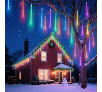 Aigostar Luces de Navidad de Lluvia de Meteoritos, 8 Tubos 30 cm, 192 LEDs, RGB, Impermeable para Interior y Exterior de Árbol de Navidad, Patio, Fiestas