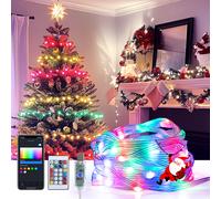 Aigostar Luces de Navidad Inteligente Guirnalda Luces RGB 5 m 50 LED, Cadena de Luces para Navidad Halloween, Sincronización con Música, Alimentación por USB, Control de APP y Control Remoto