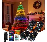 Aigostar Luces de Navidad Inteligentes RGBIC, Tira LED 10M 100LED, Control por Segmentos, APP y Mando, Music Sync, 39 Efectos Dinámicos, 150 Escenas, Impermeable, para Decoración(2 Uds)