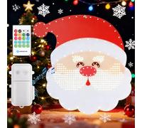 Aigostar Luces de Ventana Navidad con Caja de Música, Luce de Navidad a Pilas, Colgando Luces Arbol Navideña con Temporizador (Papá Noel)