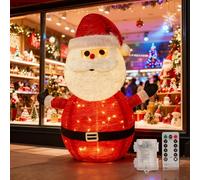 Aigostar Luces Decorativas Navideñas de Papá Noel con Caja de Pilas, Plegable, con Mando a Distancia, Blanco Cálido, 8 Modos, 70cm, IP44 para Interior y Exterior, Temporizador