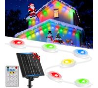 Aigostar Luces Exterior Solar Permanente: 15M 50LEDs, RGBY, 19 Modos Dinámicos, IP65 Impermeable - Guirnalda Luces de Alero con Temporización, para Navidad, Halloween, Fiestas, Interior