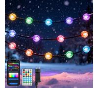Aigostar Luces Navidad(Bolas) RGBIC Inteligente, Guirnalda Luces LED con 5M 33LEDs, Control por Segmentos DIY de Color, Music Sync, 39 Modos Dinámicos, IP44 Impermeable para Interior y Exterior