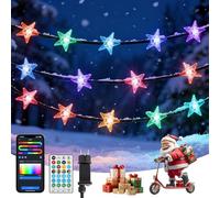 Aigostar Luces Navidad(Estrellas) RGBIC Inteligente, Guirnalda Luces LED con 5M 33LEDs, Control por Segmentos DIY de Color, Music Sync, 39 Modos Dinámicos, IP44 Impermeable para Interior y Exterior