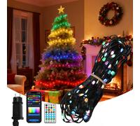 Aigostar Luces Navideñas Inteligentes RGBIC, Tira LED 10M 100LED, Control por Segmentos, APP y Mando, Sincronización Musical, 39 Efectos Dinámicos, 150 Escenas, Impermeable, para Decoración de Fiestas