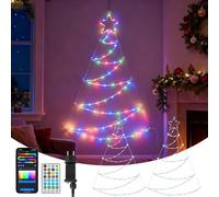 Aigostar Luces para Árbol Navidad con Anillo RGBIC Smart, 1.4M 140 LEDs, Control por APP y Mando, 39 Efectos Dinámicos, 150+ Escenas, Music Sync, para árbol de Navida Interior Exterior 2Uds