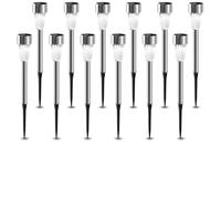 Aigostar Luces Solares Jardín 12 Pcs: 6500K Fría Blanca Luz Solar Jardin - IP44 Impermeable para Jardín/Césped/Pasillo/Patio