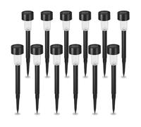 Aigostar Luces Solares Jardín 12 Pcs: Lamparas Solares Jardín 6500K Luz Blanca Fría - IP44 Impermeable, para Pasillo, Césped, Patio