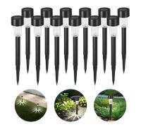 Aigostar Luces Solares Jardín 12 Pcs Lamparas Solares Jardín/Paisaje 6500K IP44 Impermeable, Luz Solar de Césped Para Pasillo, Césped, Patio