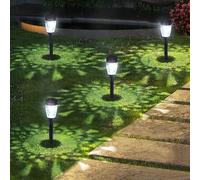 Aigostar Luces Solares Jardín 12 Pcs Lamparas Solares Paisaje 6500K IP44 Impermeable Luces Exterior Jardín LED, Acero Inoxidable Luz Solar de Césped Para Pasillo, Césped, Patio