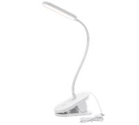 Aigostar Luz de Lectura, Lámpara Lectura LED con Clip y Brazo Flexible Ajustable en 360°, Luz de Cama con Clip y Cable, 3 Modos de Brillo, Protección Ocular, 4000 K Para la Lectura, El Trabajo,Blanco