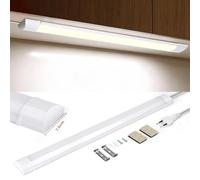 Aigostar Luz LED Armario Cocina 90cm, Luz Súper Brillante 3750 lm, Blanco Natural 4000K, Ancho 7,5cm, Apta Para Cocinas, Armario, Baños y Dormitorios, Modelo Enchufable, 1 Unidade