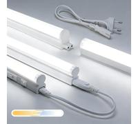 Aigostar Luz LED Cocina con Interruptor 12W Luces Armarios, 3000K/4000K/6500K, 230V Regleta LED Bajo Armarios para Cocina, Vestidor, Armario 880 * 34 * 23mm, 4 pcs