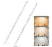 Aigostar Luz LED Cocina con Interruptor 18W Luces Armarios, 3000K/4000K/6500K, 230V Regleta LED Bajo Armarios para Cocina, Vestidor, Armario 1178 * 34 * 23mm, 2 pcs