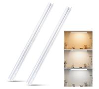 Aigostar Luz LED Cocina con Interruptor 9W Luces Armarios, 3000K/4000K/6500K, 230V Regleta LED Bajo Armarios para Cocina, Vestidor, Armario 572 * 34 * 23mm, 2 pcs