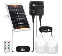 Aigostar- Luz LED Solar Exterior 70W, con Mando a Distancia y Caja de Almacenamiento de Energía, Cable de 11M, IP65 Impermeable, Lámpara Solar Exterior para Interior, Jardín, Cochera, Camping, Pesca