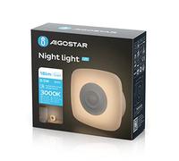 Aigostar Luz Nocturna Infantil con Sensor de Movimiento 3 Modos (AUTO/ON/OFF), Luz Armario LED USB Recargable, Lámpara Nocturna para Habitación, Pasillo, Cocina, Escaleras, 0.5W 3000K Blanco Cálido