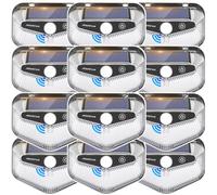 Aigostar Luz Solar Exterior,12 Paquete, 3 Modos, 270° Súper Brillante,Focos Led Exterior Solares con Sensor de Movimiento, IP65 Impermeable luces Solares para Jardín,Patio,Garaje,6500K