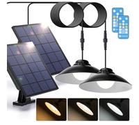 Aigostar Luz Solar Exterior 50W 500LM: Lámpara Solar Exterior con mando a distancia IP65 - regulable: 6500K/3000K/4000K.con cable de 3 m, 2pcs