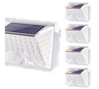 Aigostar Luz Solar Exterior,Luces LED Solares Exteriores 4 Pack / 3 Modos con Sensor de Movimiento,270º Impermeable IP65 para Jardín Camino Entrada Garaje Patio
