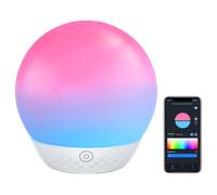 Aigostar Mesh - Lámpara de Mesa Inteligente Bluetooth Mesh, Control de Capas de Color Lampara Inteligente, Luz de Noche LED Táctil Regulable RGB+CCT, Compatibles con Alexa para dormitorio salón