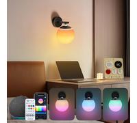 Aigostar Mesh - Lamparas de Pared Interior Inteligente LED con Bluetooth Mesh, Compatible con Alexa, Control de Colores por Capas, 8W, 800LM, 2700K-6500K y RGB Regulable, para Dormitorio/Sala/Comedor